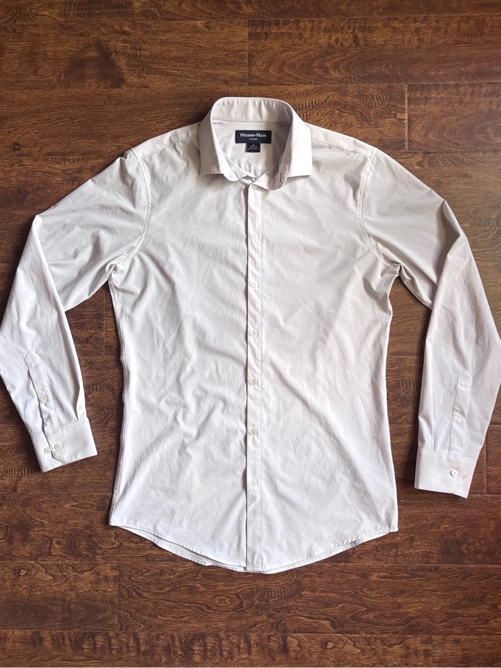 Mizzen + Main Leeward Performance Dress Shirt 1WS-0900 Pale Grey Med Trim Tall